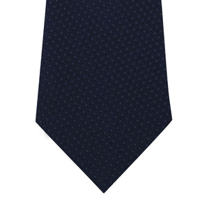 Navy and White Pin Dot Silk Tie Close