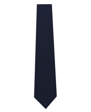 Navy and White Pin Dot Silk Tie Long