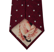 Red and White Polka Dot Silk Tie Back