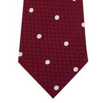 Red and White Polka Dot Silk Tie Close