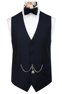 The Ariel Midnight Navy Dinner Suit with Navy Pin Dot Waistcoat
