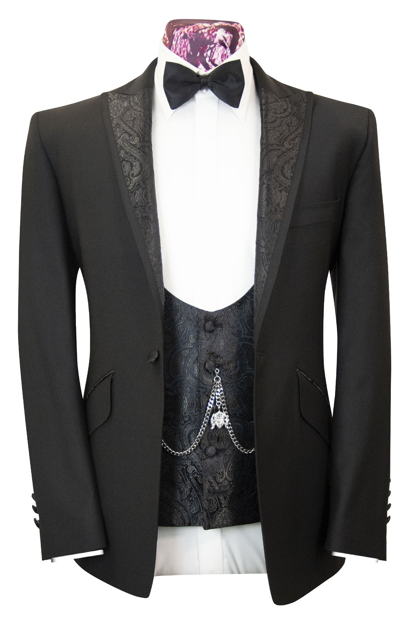 The George Classic Black Dinner Suit with Paisley Lapel – William Hunt ...