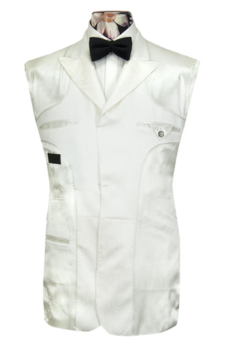 The Connery Alabaster White Dinner Jacket with Subtle Paisley Design