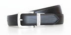 Black Classic WH Belt with Snake Skin Effect