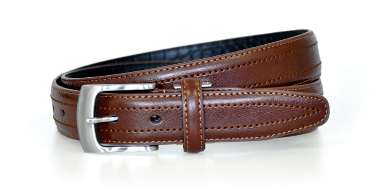 Brown Croc Back Classic WH Belt Front