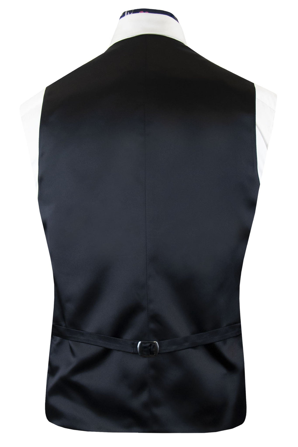 Dark Brown with Diamond Pattern Silk Waistcoat Back