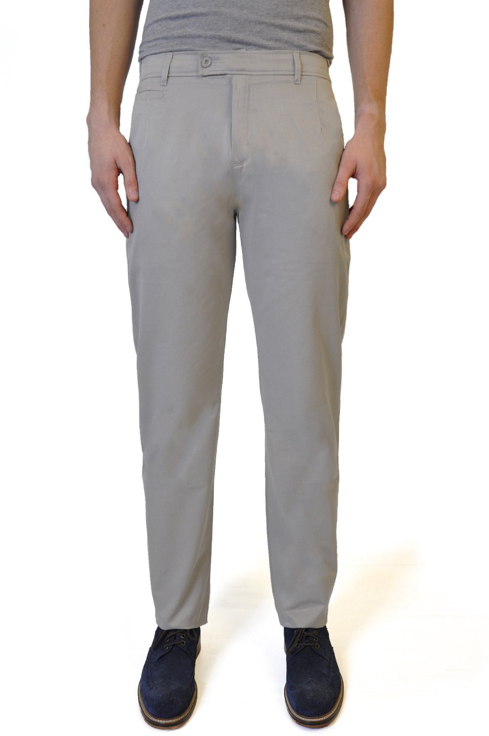 Beige Cotton Chino - William Hunt Savile Row
 - 1
