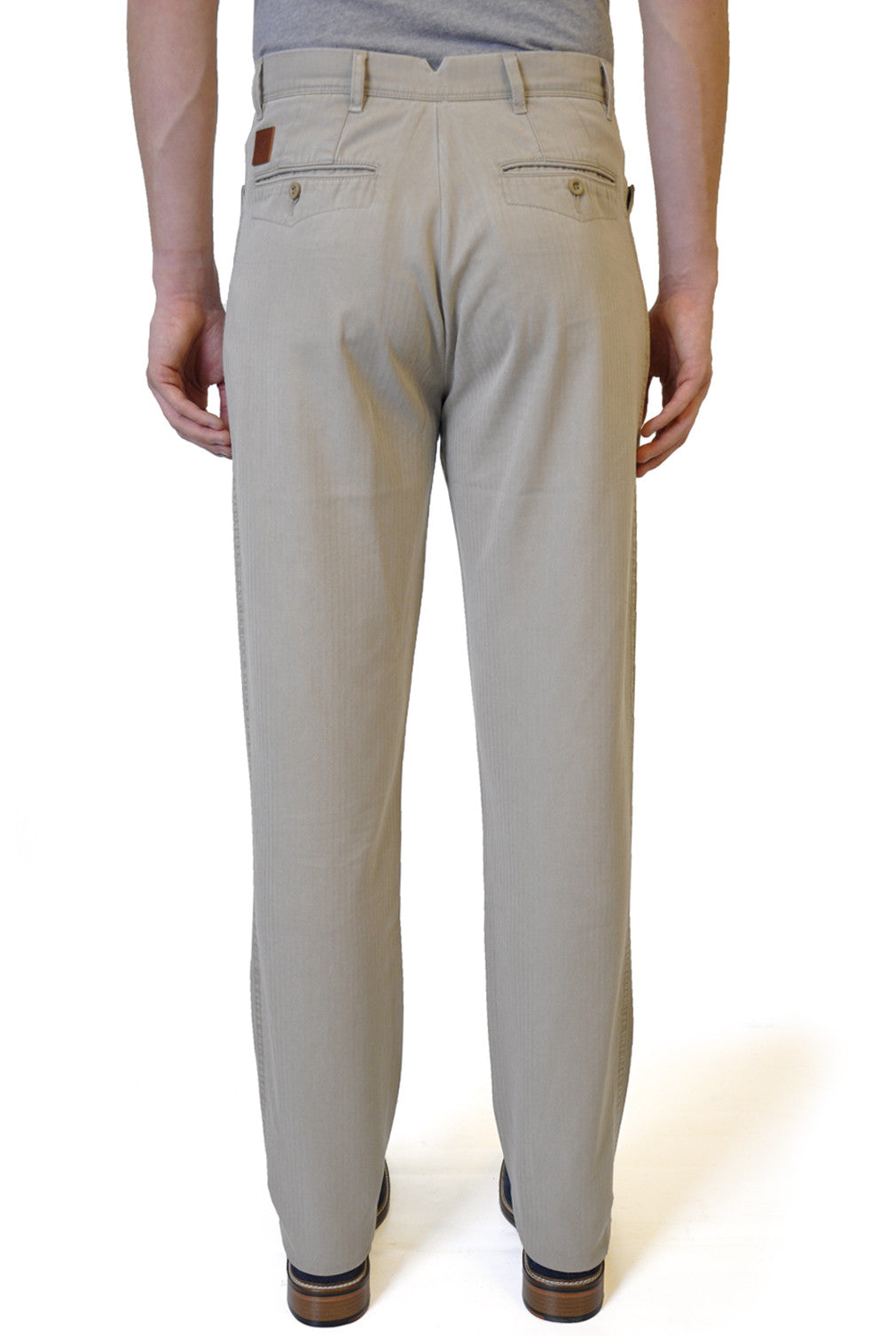 Cream Straight Cotton Chino - William Hunt Savile Row
 - 2