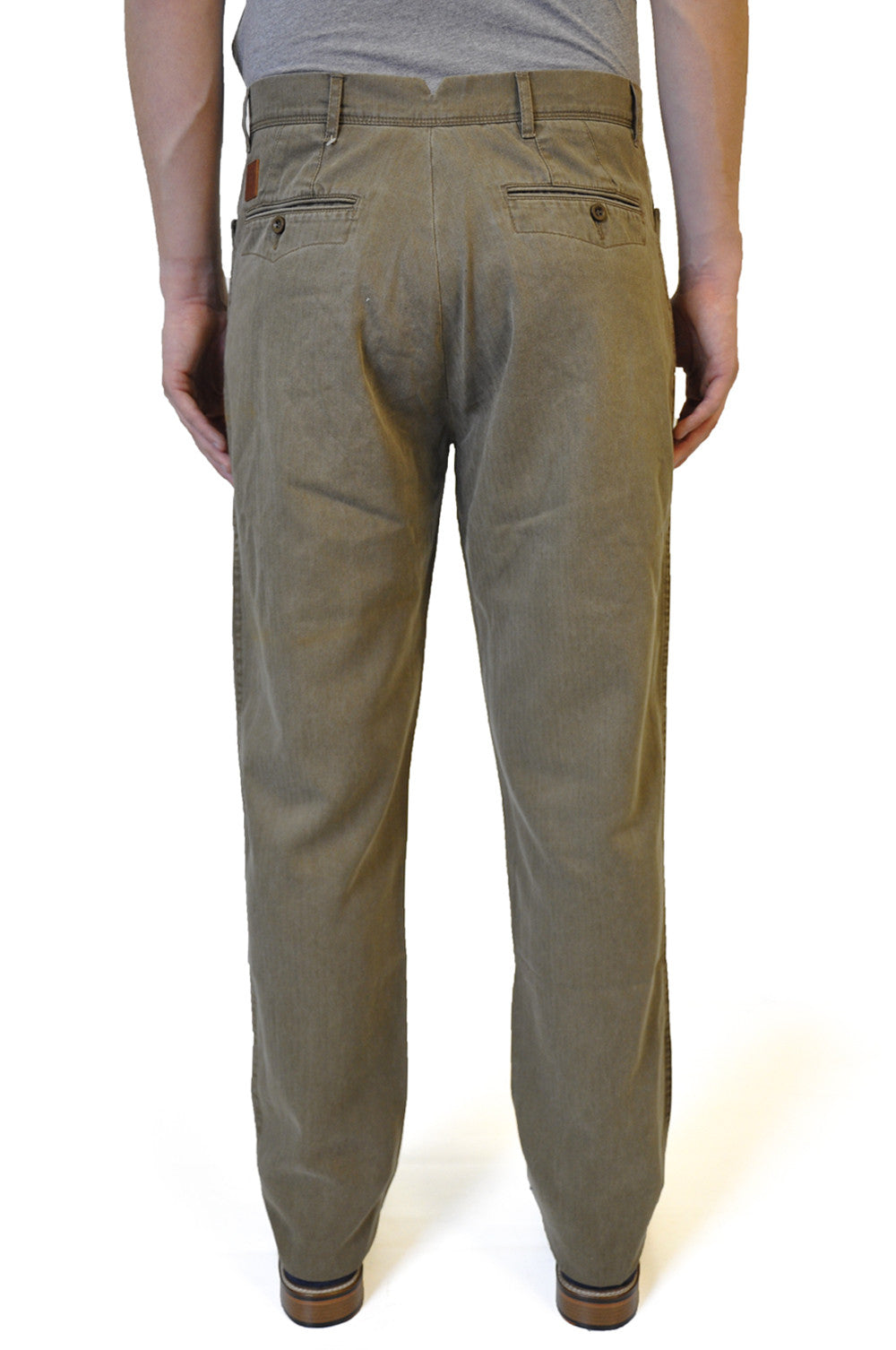 Khaki Brown Straight Cotton Chino - William Hunt Savile Row
 - 2