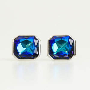 Royal Blue Crystal Square Cufflinks