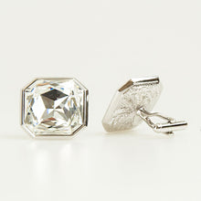 Clear Crystal Square Cufflinks Back