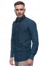 Printed Denim Cotton Oxford Shirt