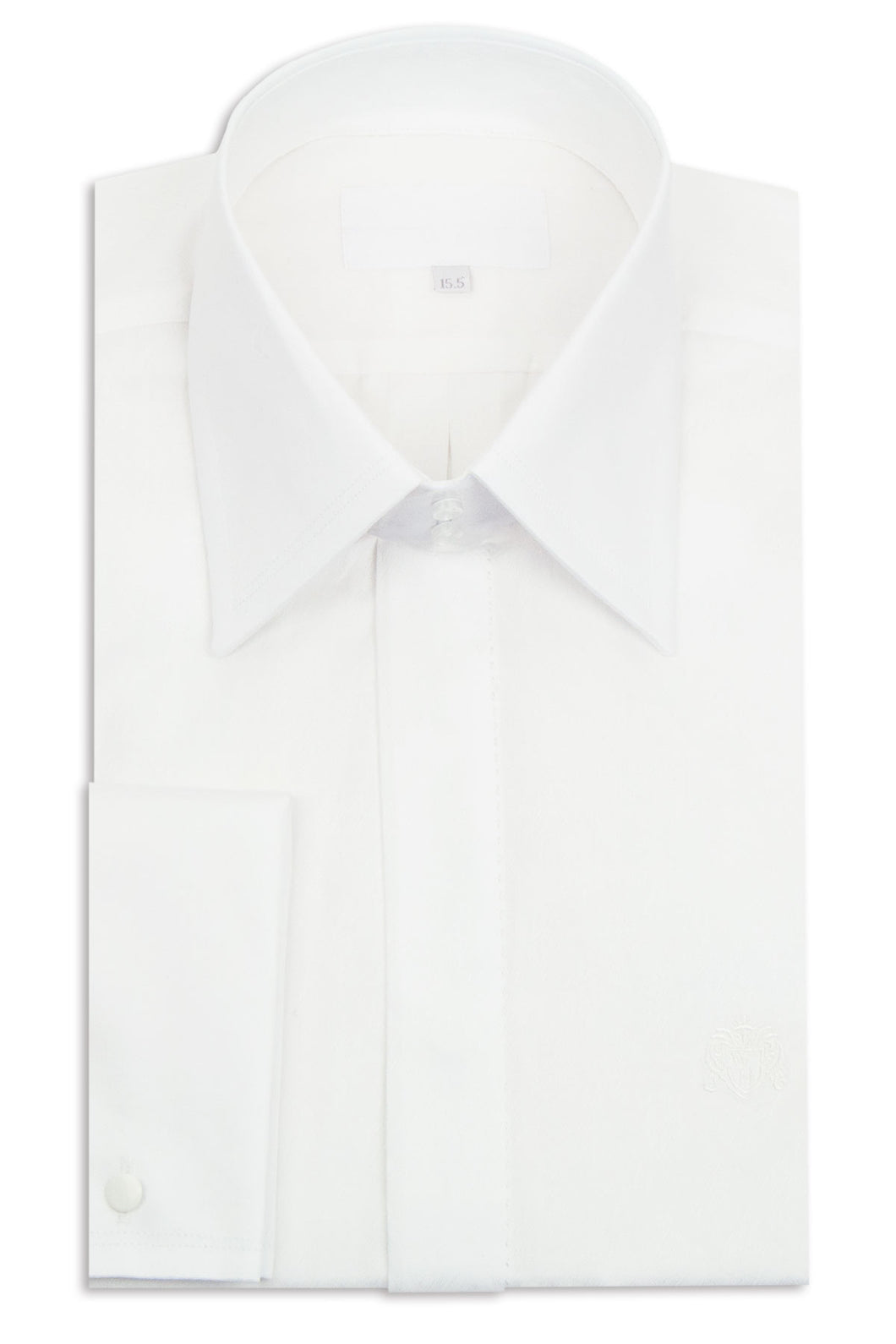 White Criss-Cross Forward Point Collar Shirt