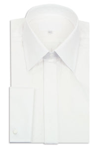 White Check Squared Forward Point Collar Shirt