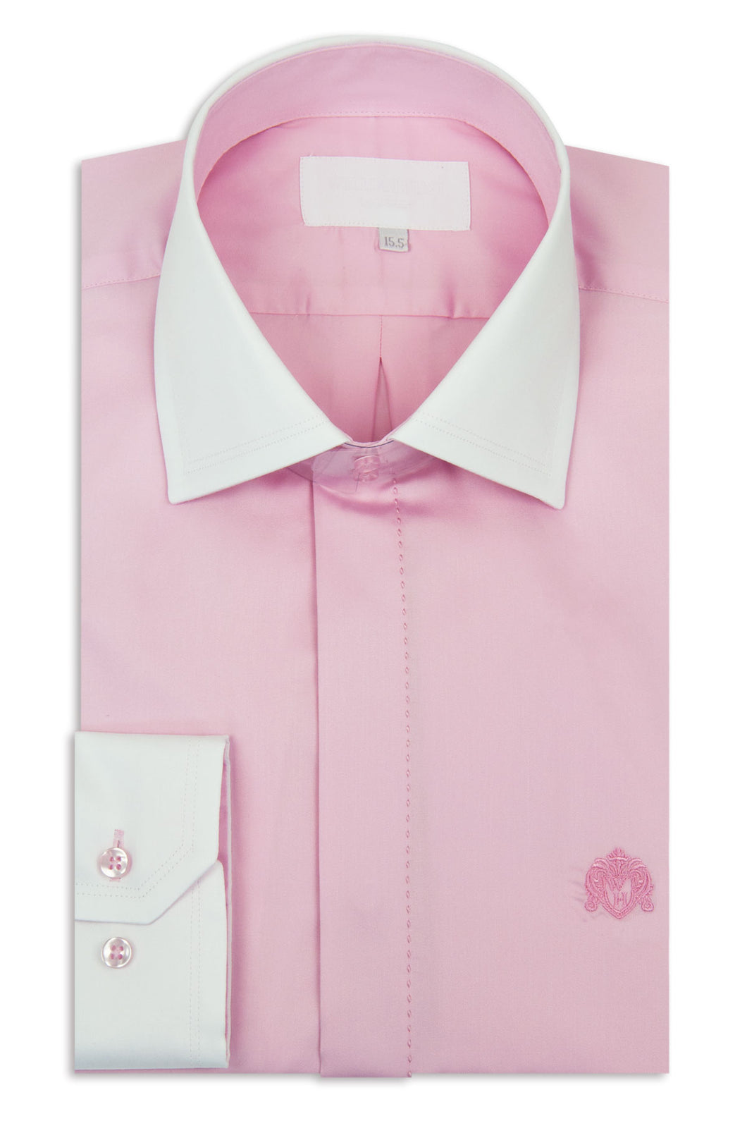 Pink Cutaway Collar Shirt with White Collar