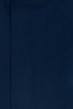 Navy Cutaway Collar Shirt with White Collar Close