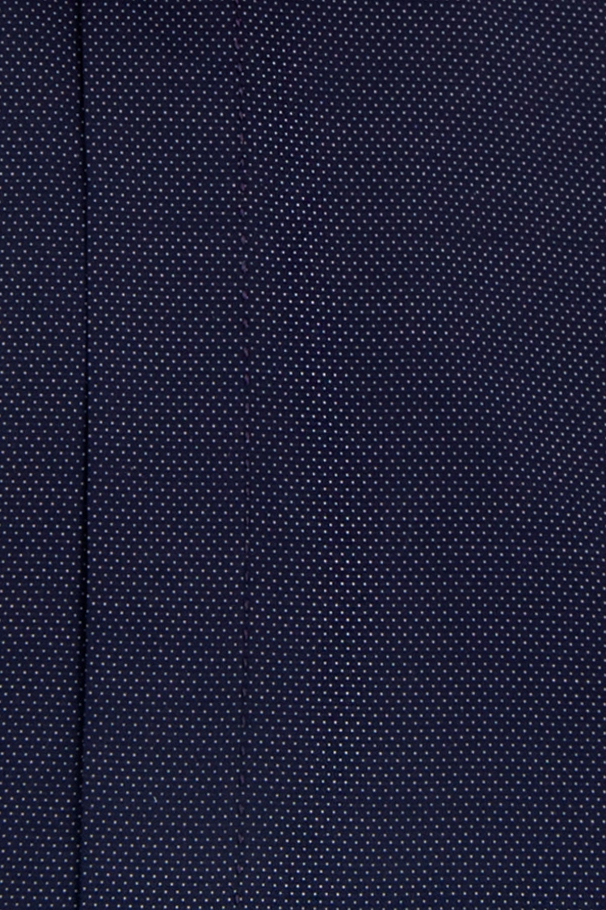 Navy Cutaway Collar Shirt with White Pin Dot Close