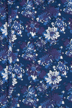 Navy Floral Button Down Collar Shirt Close