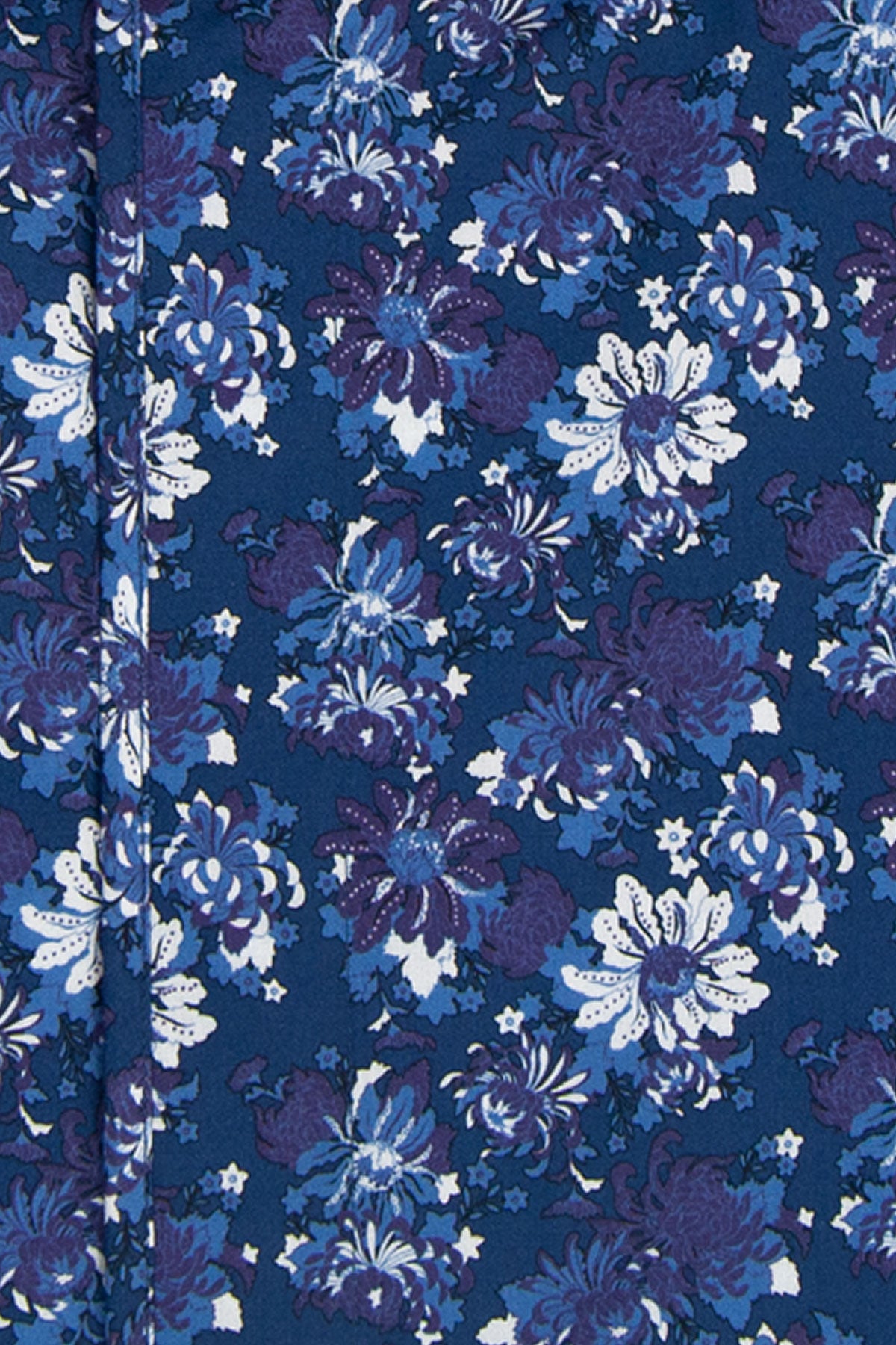 Navy Floral Button Down Collar Shirt Close