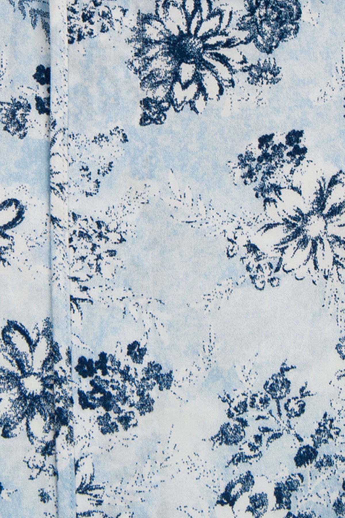 Sky Blue Floral Button Down Collar Shirt Close