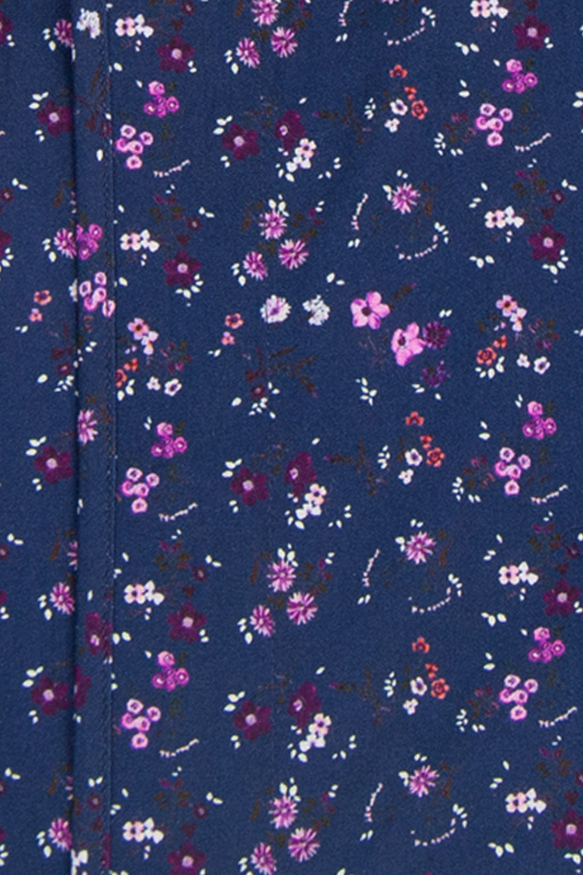 Navy with Striking Floral Button Down Collar Shirt Close