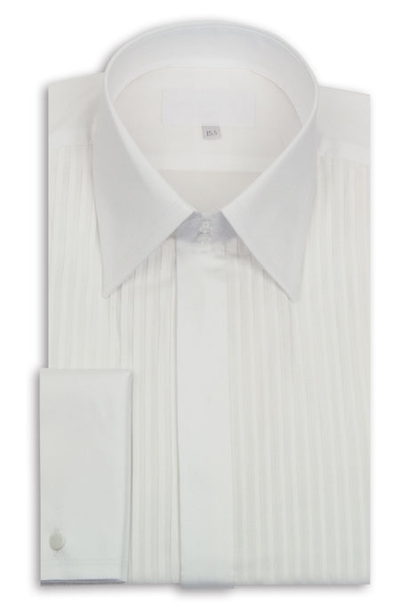 Classic White Forward Point Collar Striped Dinner Shirt
