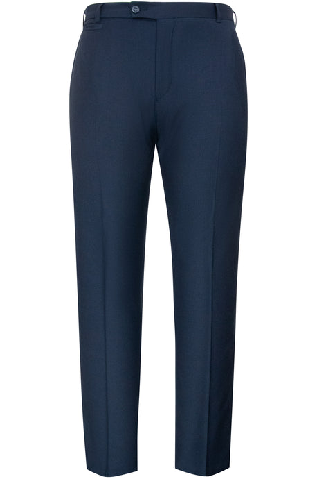 William Hunt Savile Row Classic navy flat fronted blue trousers