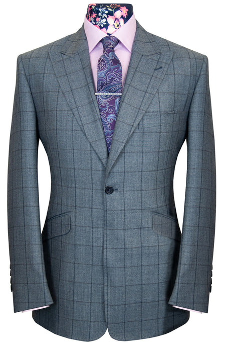 The Chatham Grey with Navy Windowpane Check Suit