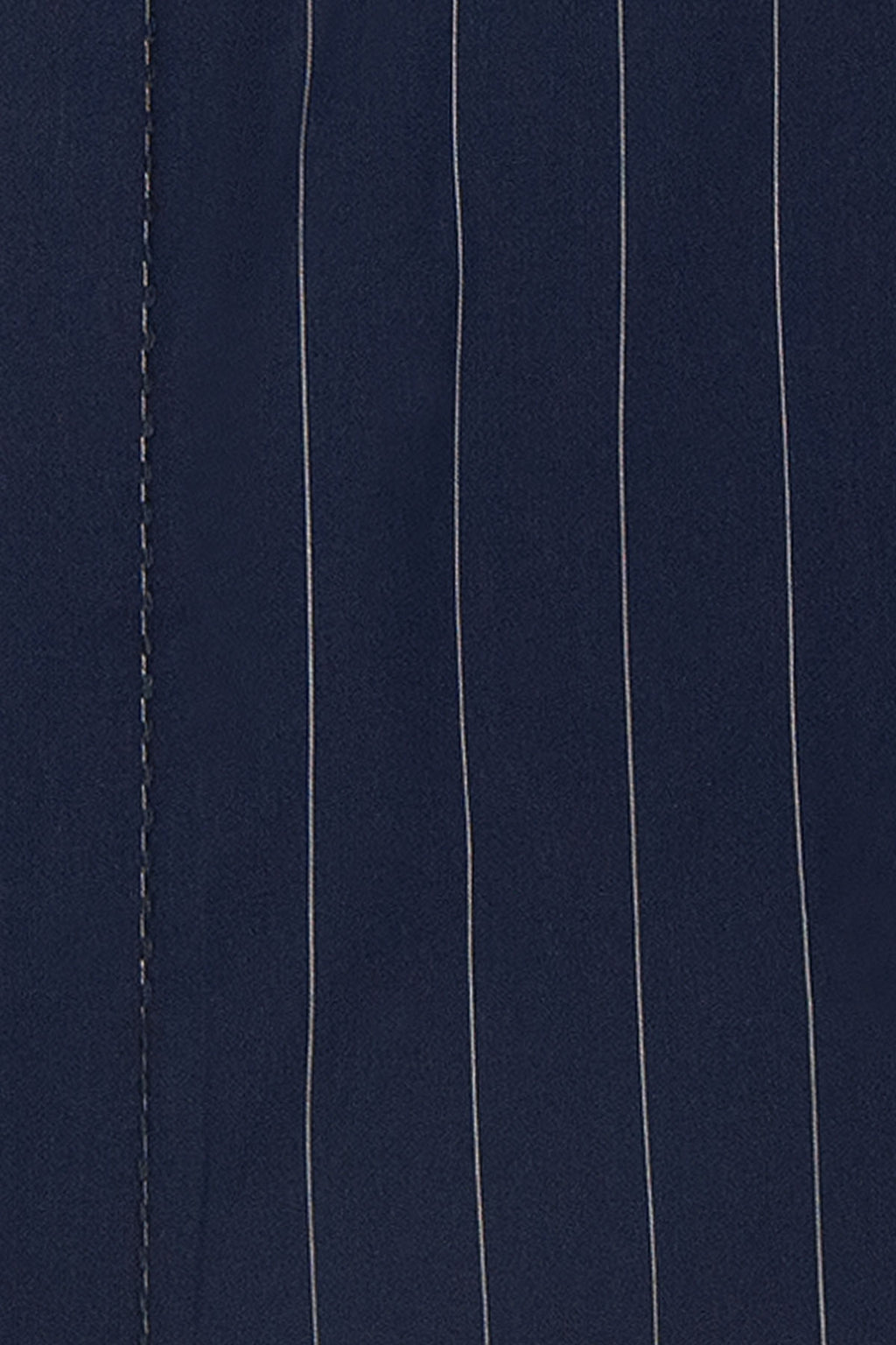 Navy Pinstripe White Forward Point Collar Shirt Close Up