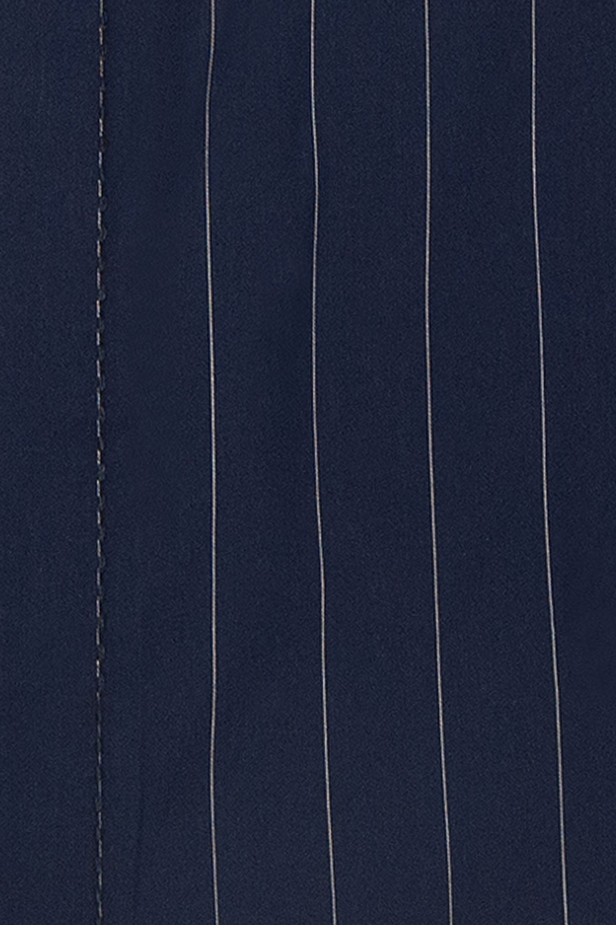 Navy Pinstripe White Forward Point Collar Shirt Close Up