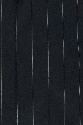 Black Pinstripe White Forward Point Collar Shirt