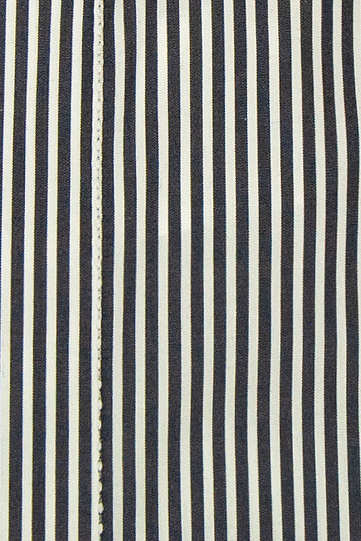 Dark Navy and White Stripe Pin Collar Shirt Close Up