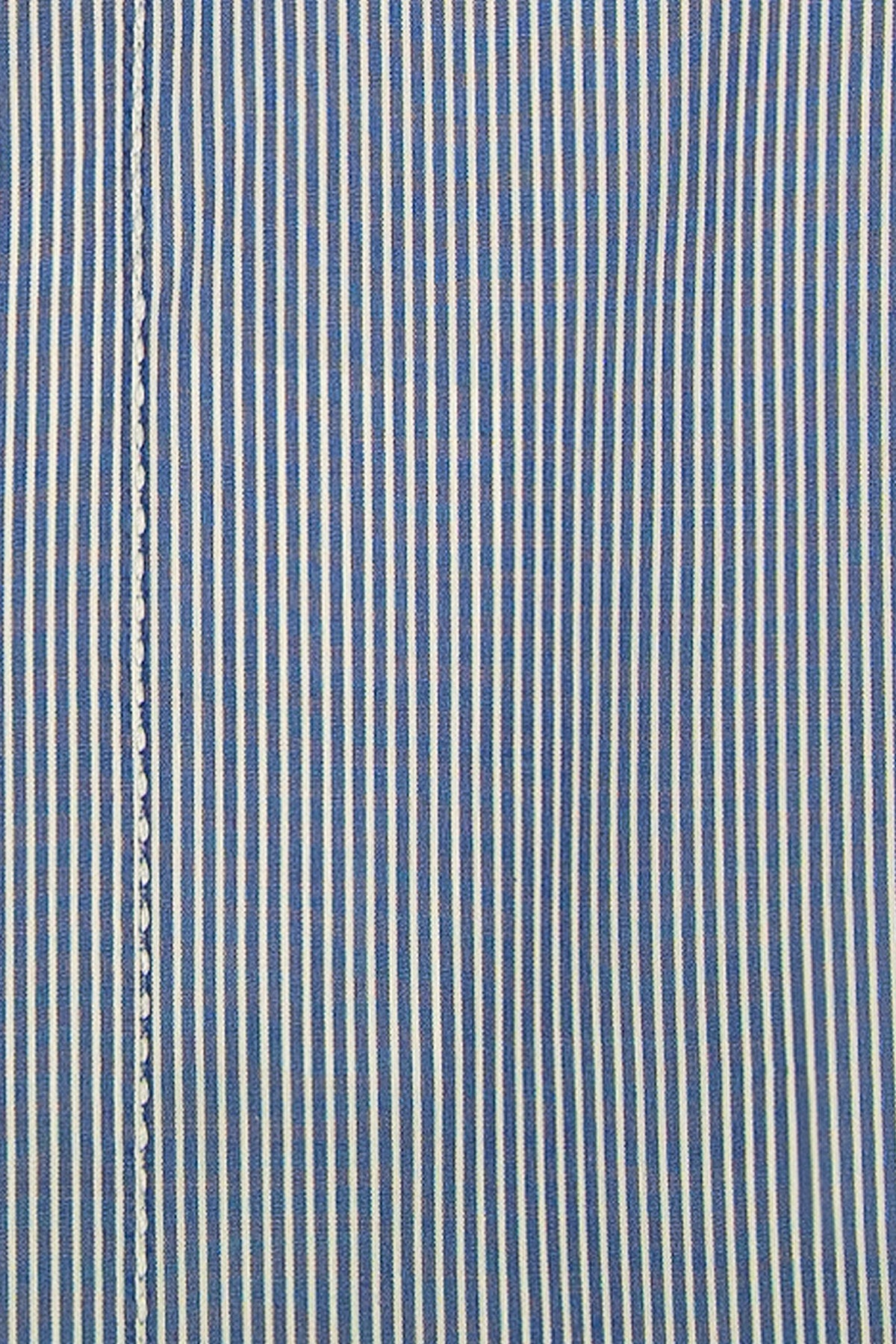 Blue and White Stripe Pin Collar Shirt Close Up