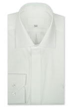 White Cutaway Point Collar Weave Shirt