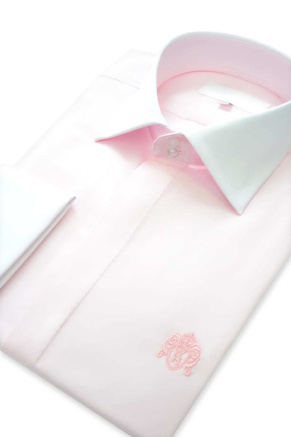 Pink Contrasting Cutaway Collar Shirt