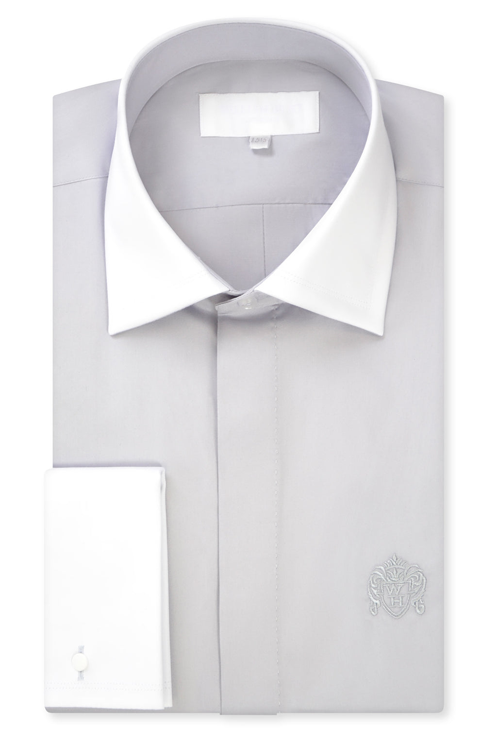 Grey Contrasting Cutaway Collar Shirt