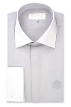 Grey Contrasting Cutaway Collar Shirt