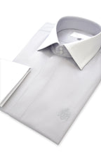 Grey Contrasting Cutaway Collar Shirt