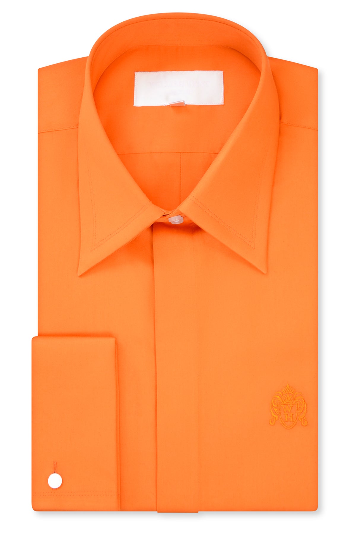 Tangerine Orange Forward Point Collar Shirt