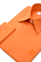 Tangerine Orange Forward Point Collar Shirt Side