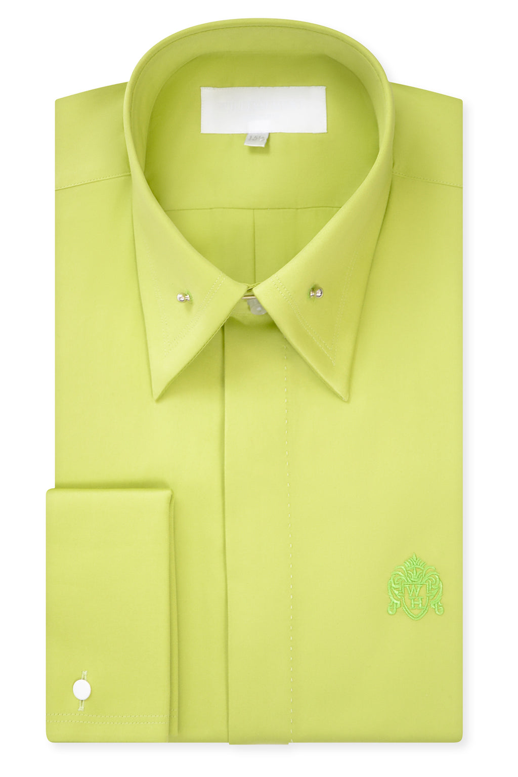 Lime Green Point Pin Collar Shirt