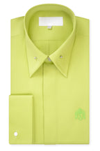 Lime Green Point Pin Collar Shirt