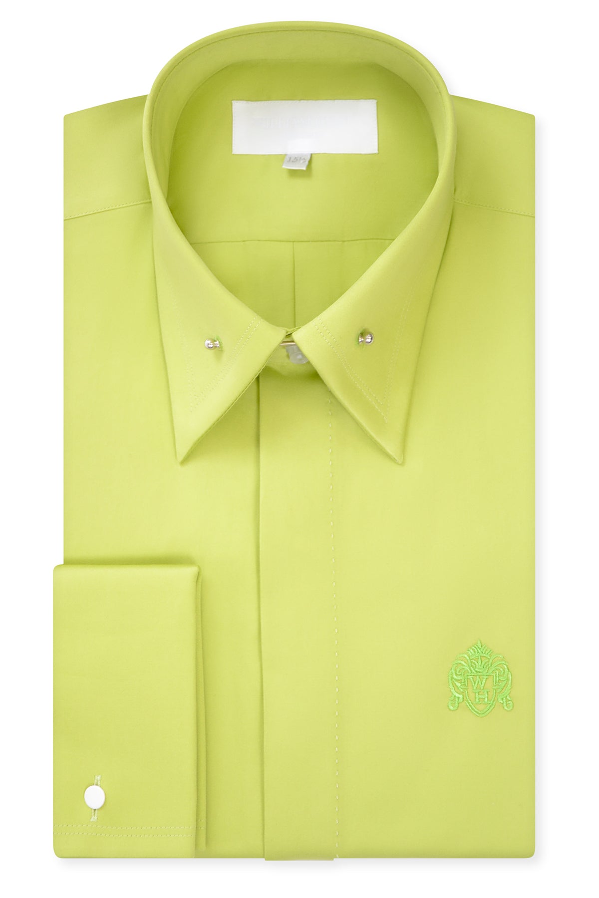 Lime Green Point Pin Collar Shirt