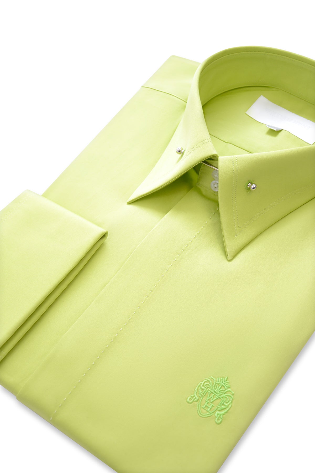 Lime Green Point Pin Collar Shirt William Hunt Savile Row Lime Green Point Pin Collar Shirt William Hunt Savile Row