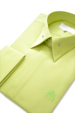 Lime Green Point Pin Collar Shirt
