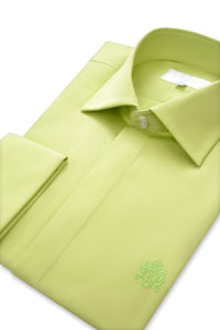 Lime Green Cutaway Collar Shirt