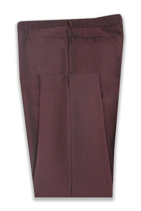 Glossy Red Grid Effect Trouser