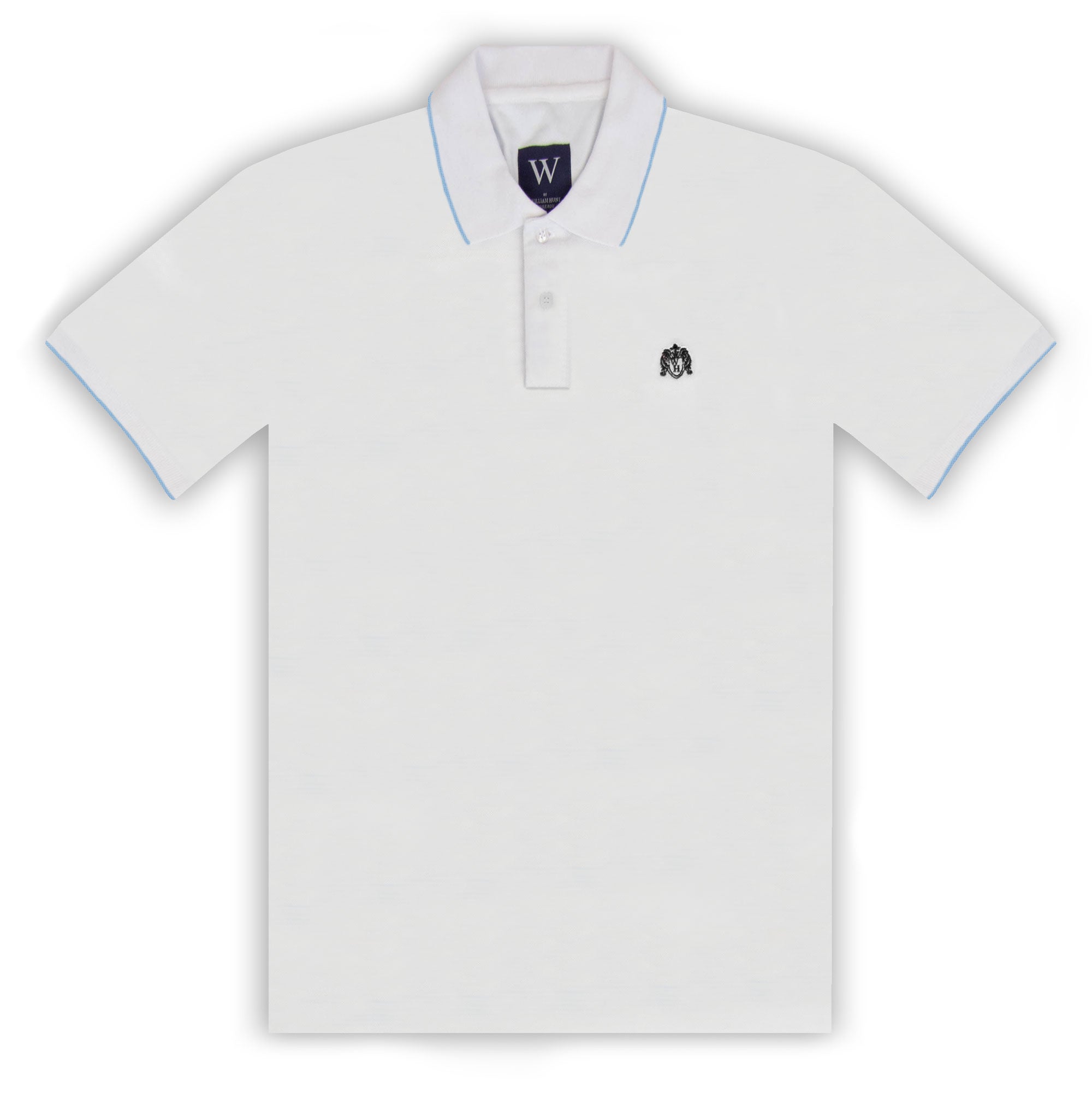 White with Sky Blue Tipping Polo