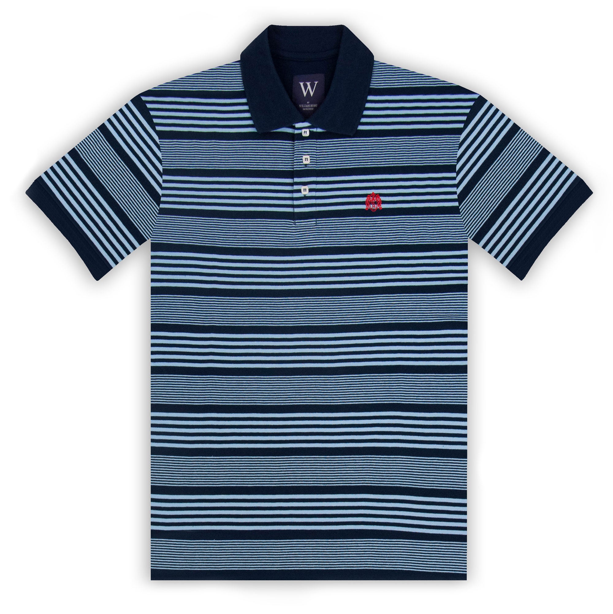 Navy with Sky Stripe Polo