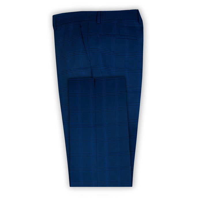 Blue with Black Check Trouser